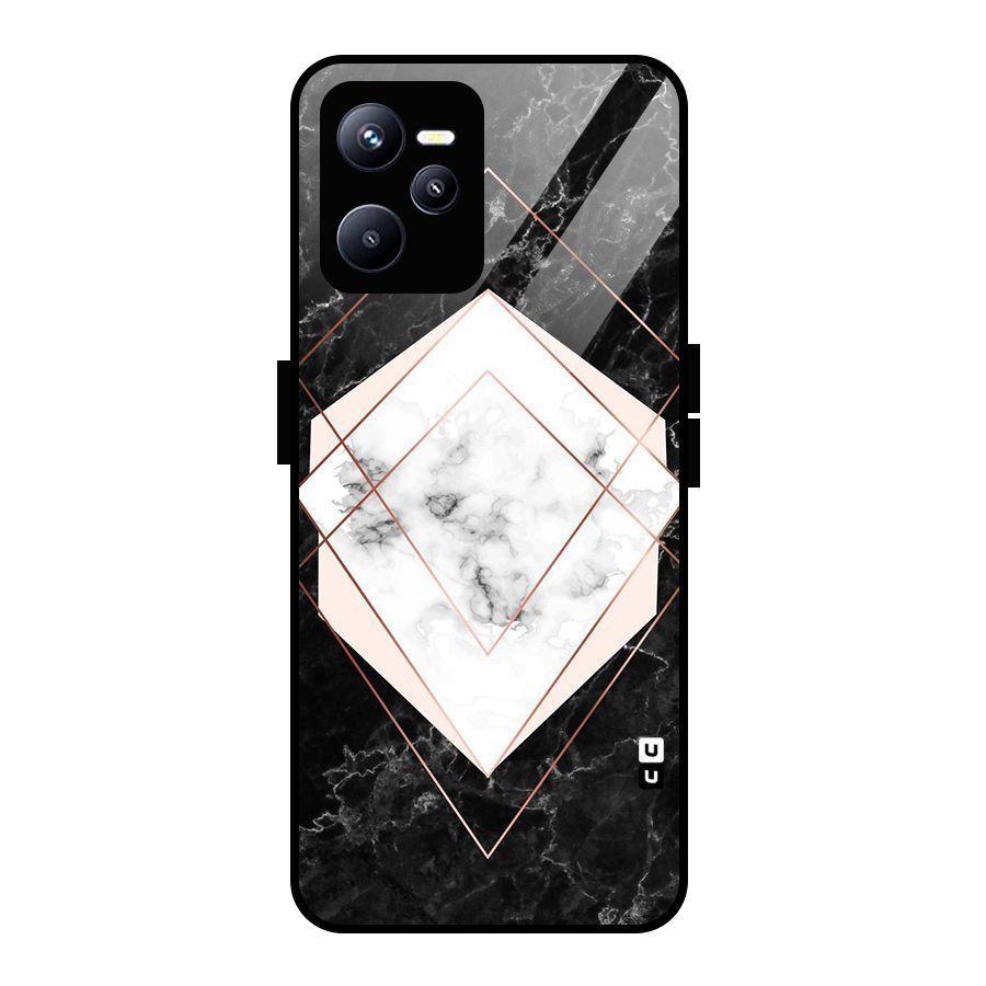Marble Texture Print Glass Back Case for Realme C35