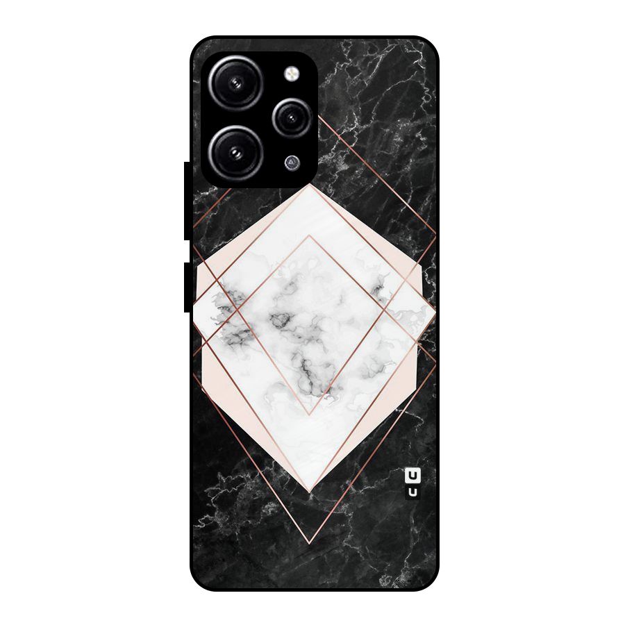 Marble Texture Print Glass Back Case for Redmi 12 4G