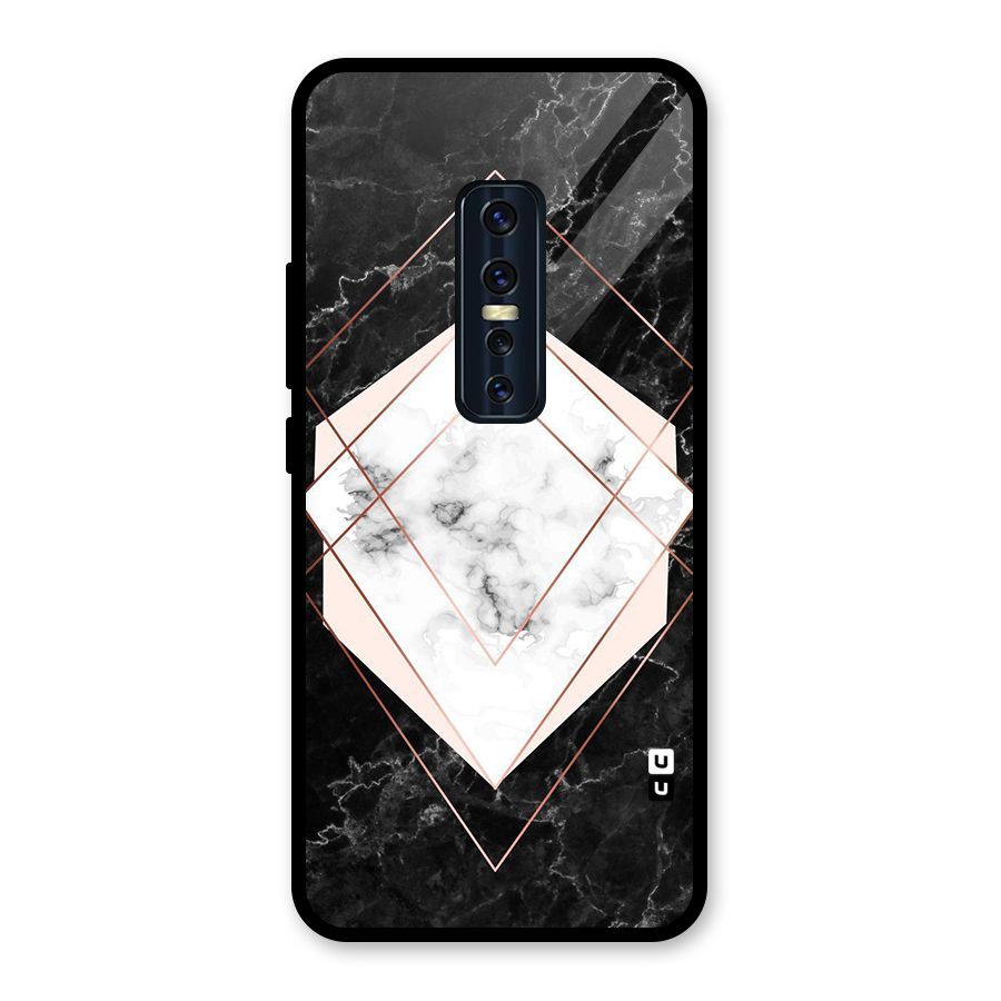 Marble Texture Print Glass Back Case for Vivo V17 Pro