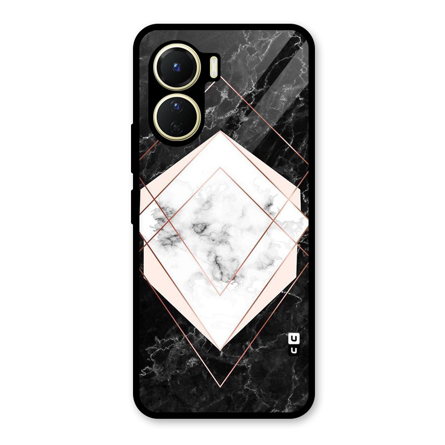Marble Texture Print Glass Back Case for Vivo Y16