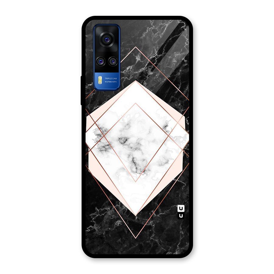 Marble Texture Print Glass Back Case for Vivo Y31