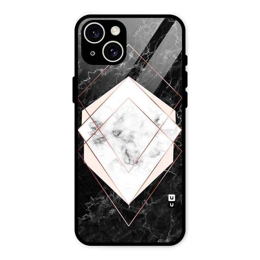 Marble Texture Print Glass Back Case for iPhone 15 Plus