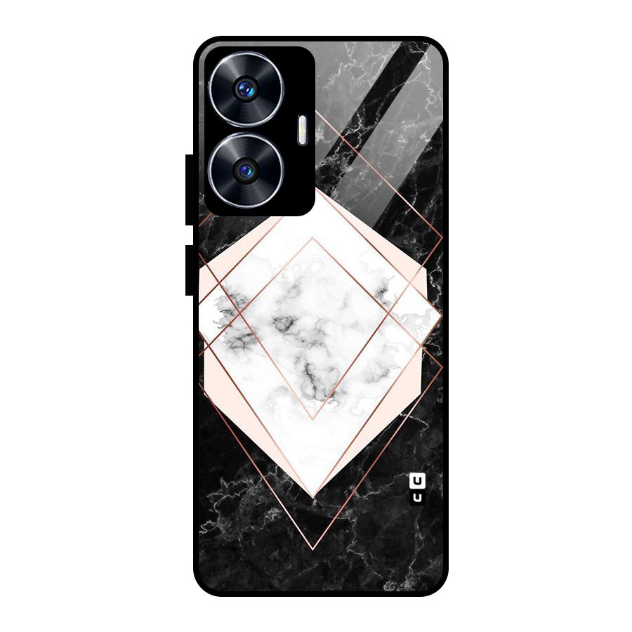 Marble Texture Print Glass Back Case for realme C55