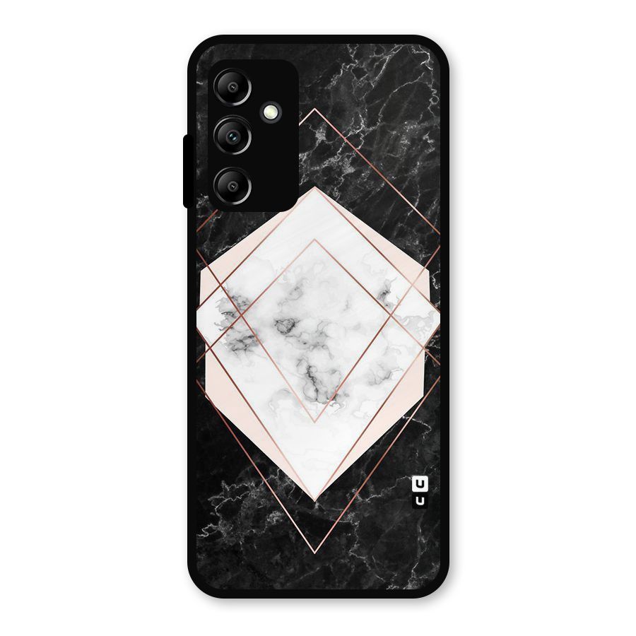 Marble Texture Print Metal Back Case for Galaxy A14 5G