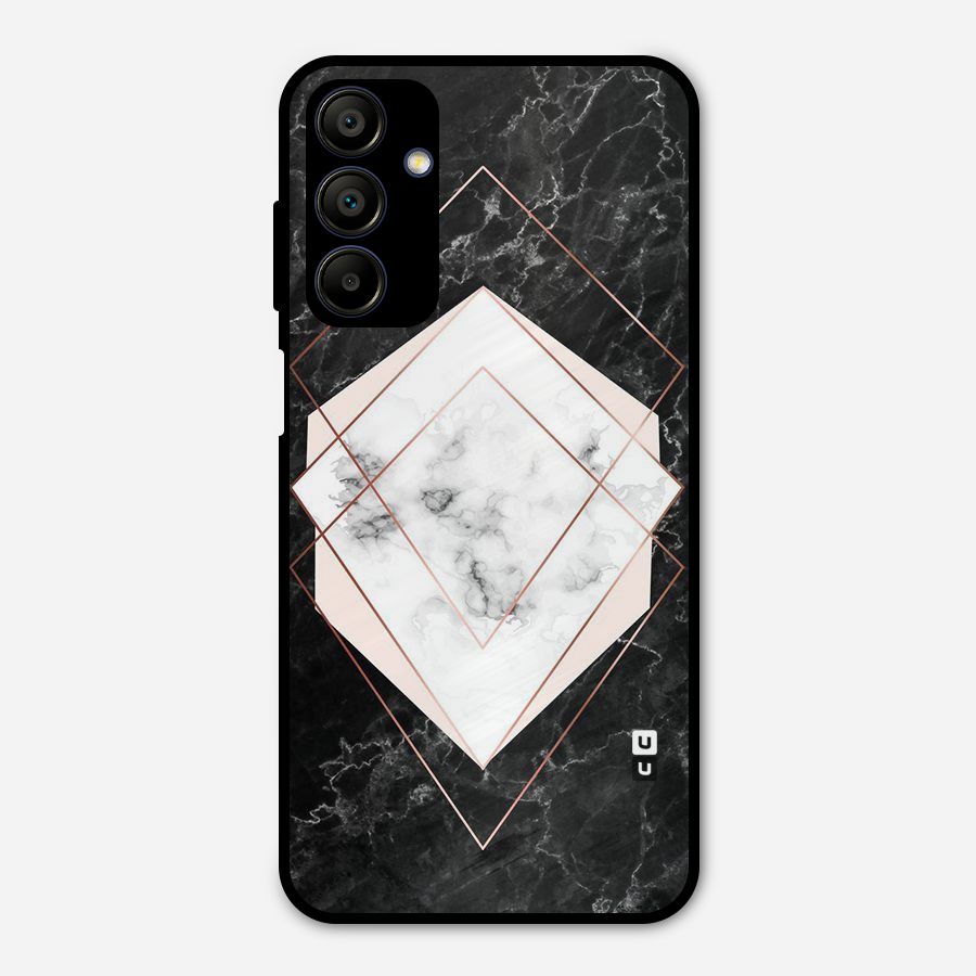 Marble Texture Print Metal Back Case for Galaxy A15 5G