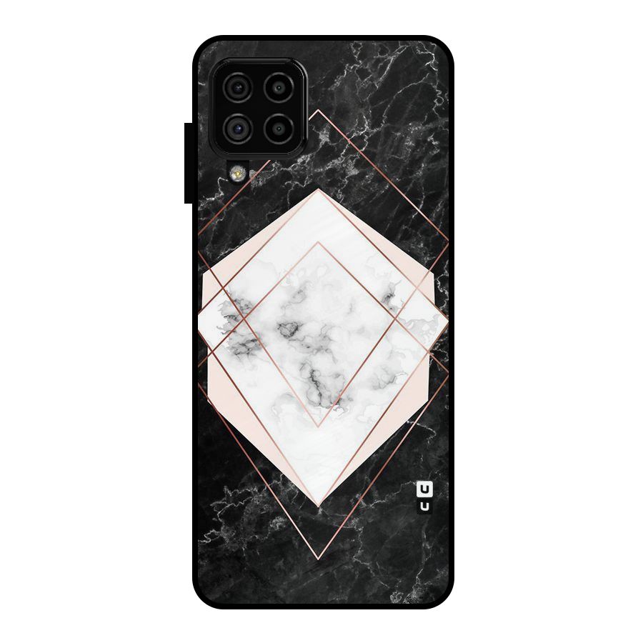 Marble Texture Print Metal Back Case for Galaxy A22 4G