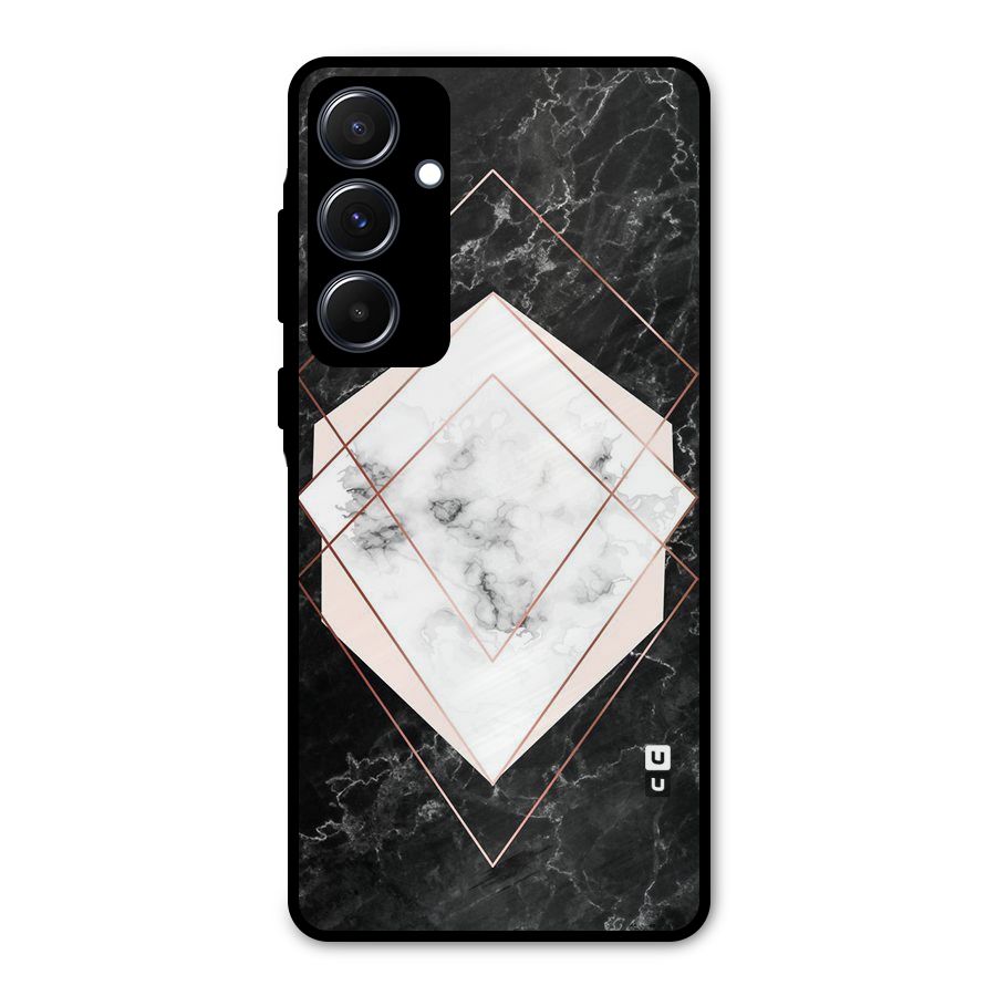 Marble Texture Print Metal Back Case for Galaxy A55
