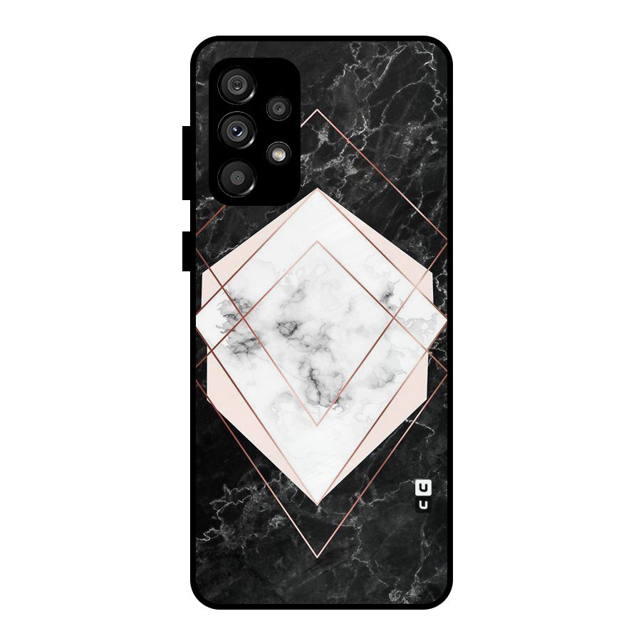 Marble Texture Print Metal Back Case for Galaxy A73 5G