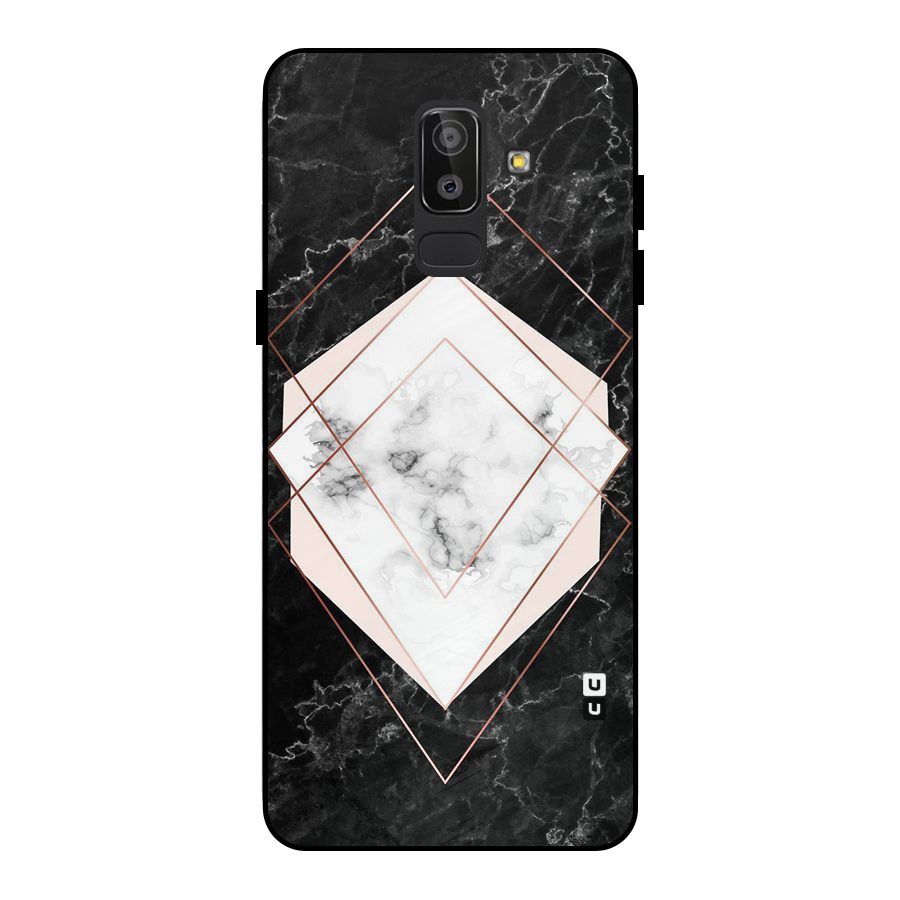 Marble Texture Print Metal Back Case for Galaxy J8