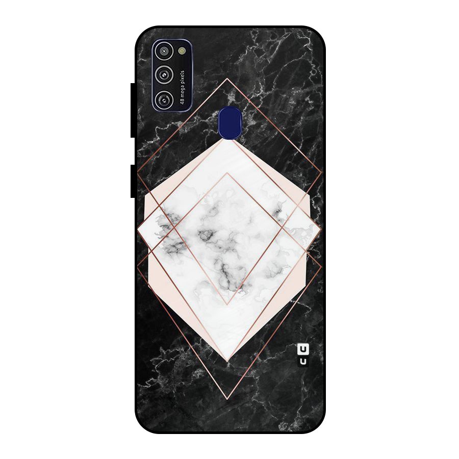 Marble Texture Print Metal Back Case for Galaxy M21