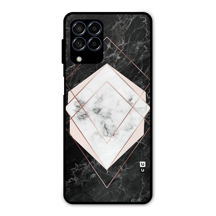 Marble Texture Print Metal Back Case for Galaxy M53 5G
