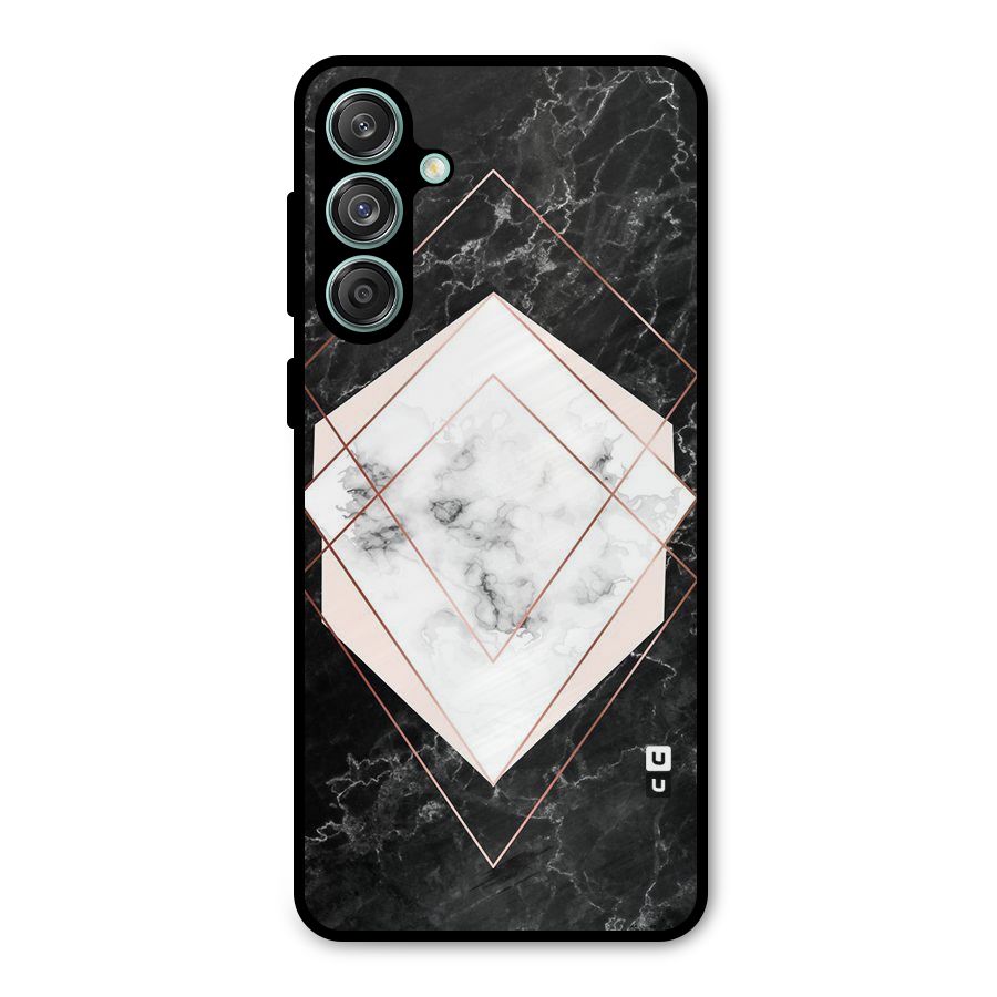 Marble Texture Print Metal Back Case for Galaxy M55 5G