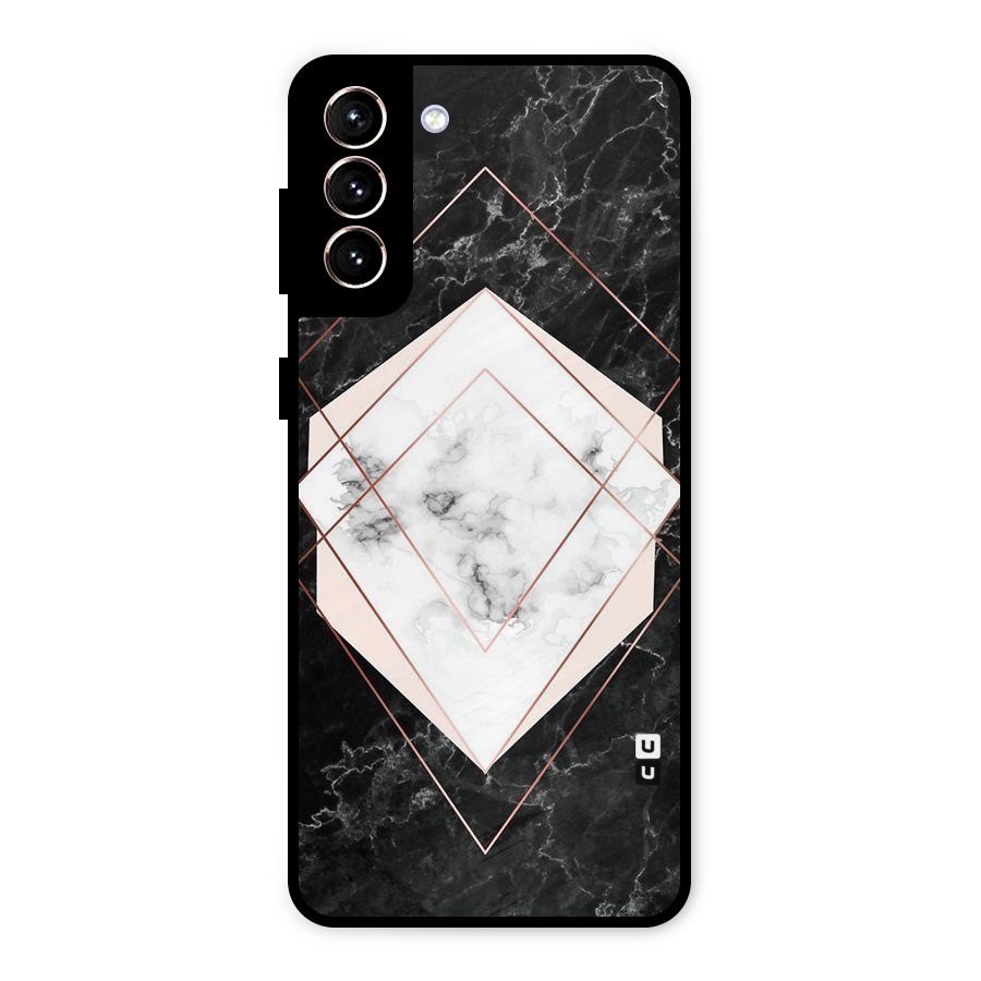 Marble Texture Print Metal Back Case for Galaxy S21 Plus
