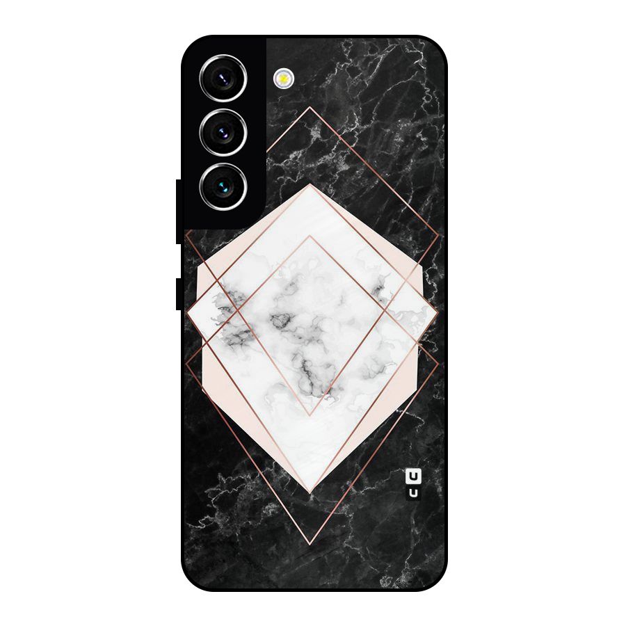 Marble Texture Print Metal Back Case for Galaxy S22 5G