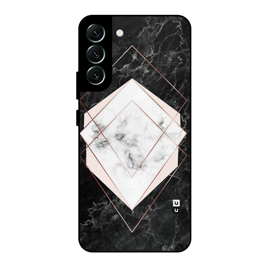 Marble Texture Print Metal Back Case for Galaxy S22 Plus 5G