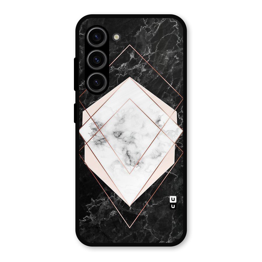 Marble Texture Print Metal Back Case for Galaxy S23
