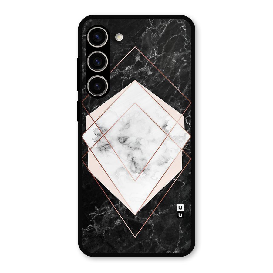 Marble Texture Print Metal Back Case for Galaxy S23 Plus