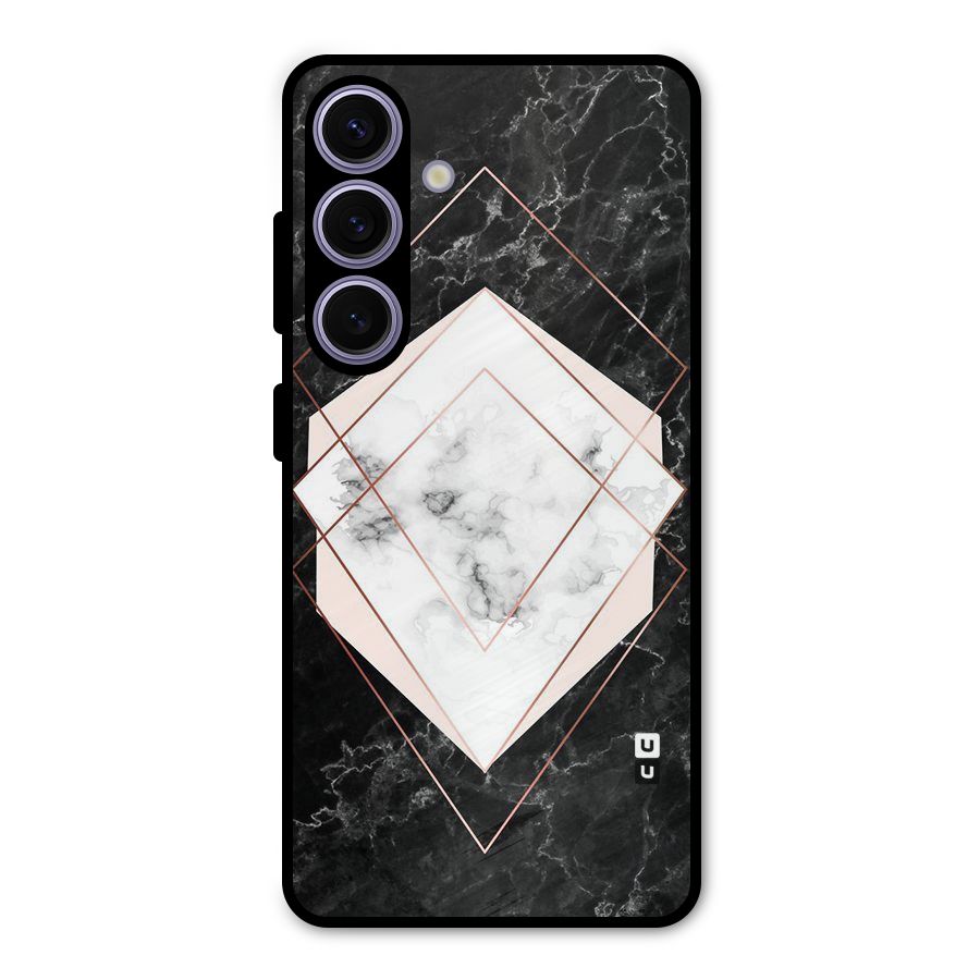 Marble Texture Print Metal Back Case for Galaxy S24