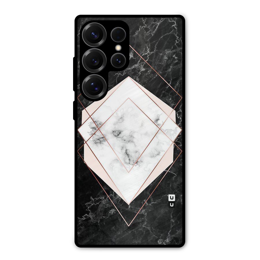Marble Texture Print Metal Back Case for Galaxy S25 Ultra
