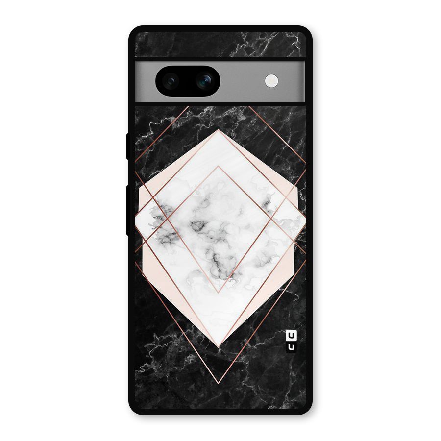 Marble Texture Print Metal Back Case for Google Pixel 7a