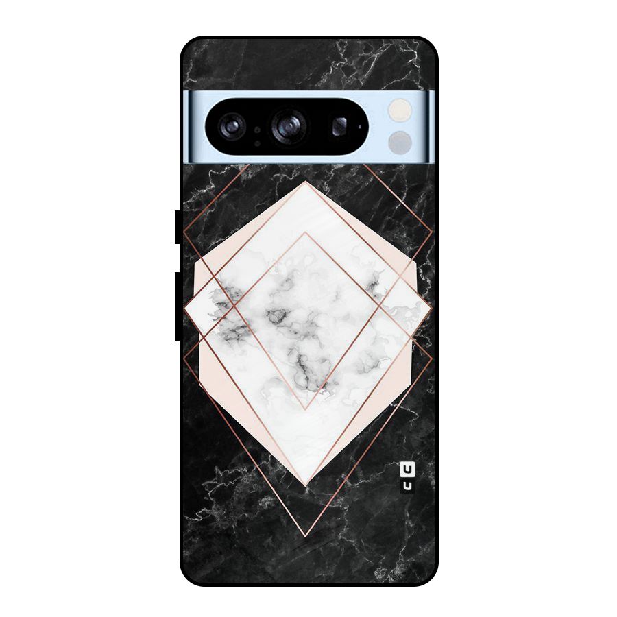 Marble Texture Print Metal Back Case for Google Pixel 8 Pro