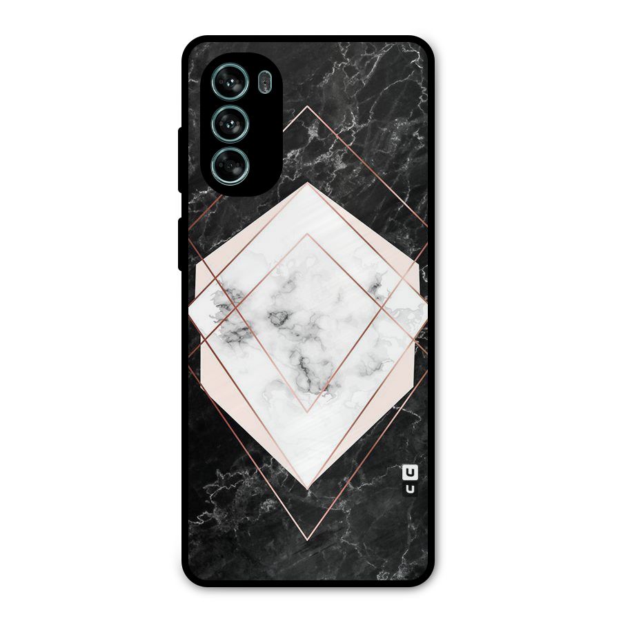 Marble Texture Print Metal Back Case for Moto G62