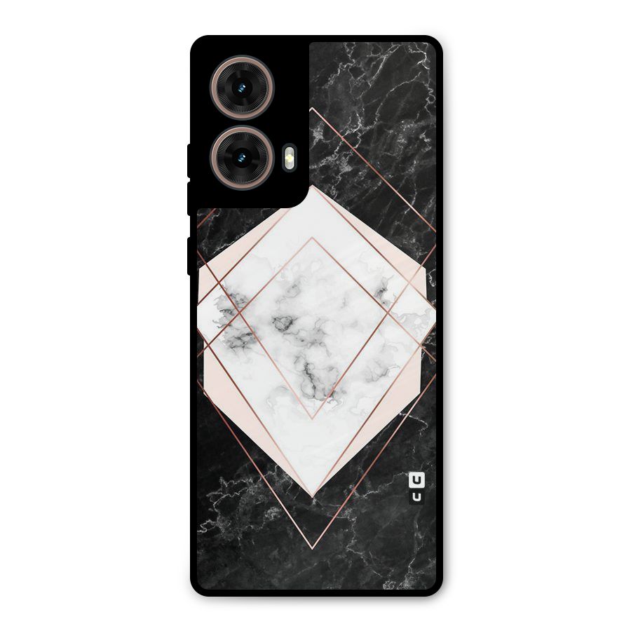 Marble Texture Print Metal Back Case for Moto G85
