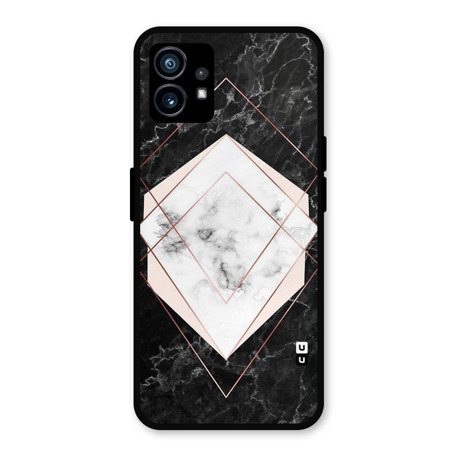 Marble Texture Print Metal Back Case for Nothing Phone 1