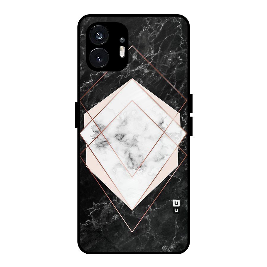 Marble Texture Print Metal Back Case for Nothing Phone 2