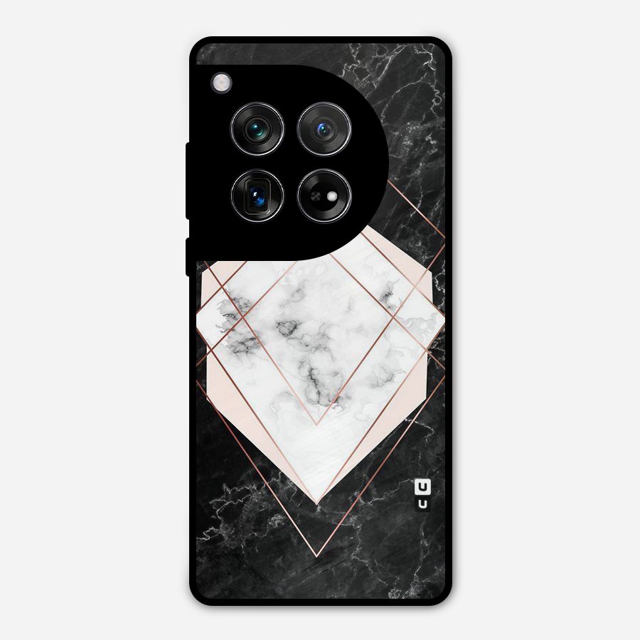 Marble Texture Print Metal Back Case for OnePlus 12