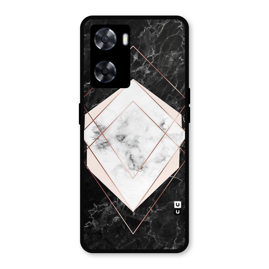 Marble Texture Print Metal Back Case for Oppo A77