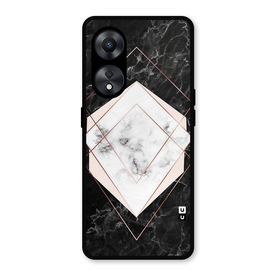 Marble Texture Print Metal Back Case for Oppo A78