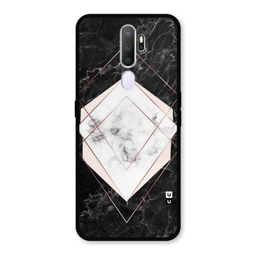Marble Texture Print Metal Back Case for Oppo A9 (2020)