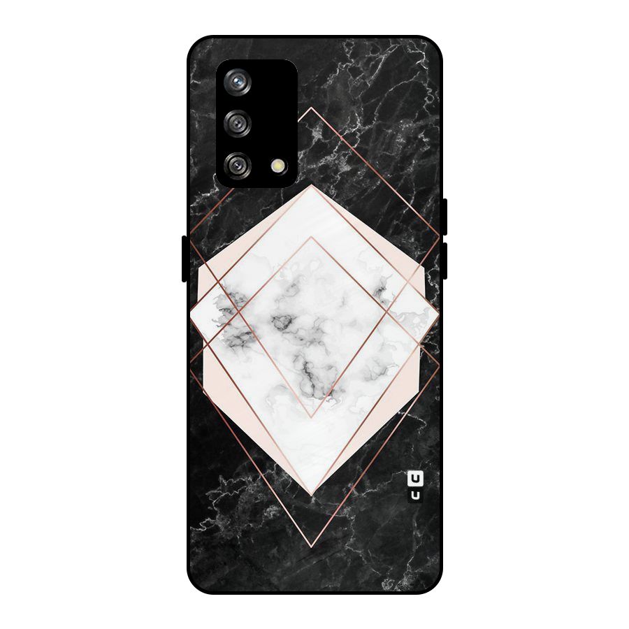 Marble Texture Print Metal Back Case for Oppo F19