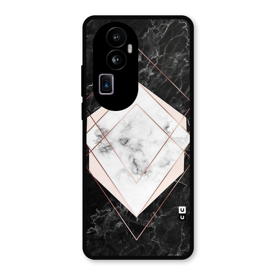 Marble Texture Print Metal Back Case for Oppo Reno10 Pro Plus