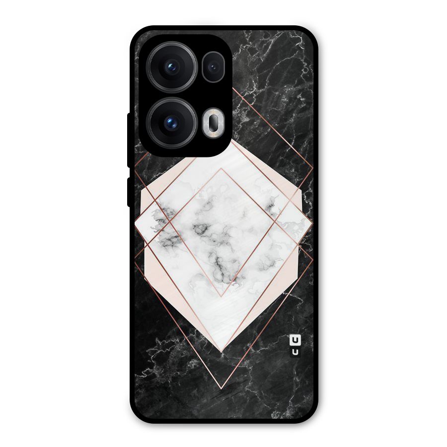 Marble Texture Print Metal Back Case for Oppo Reno13 Pro