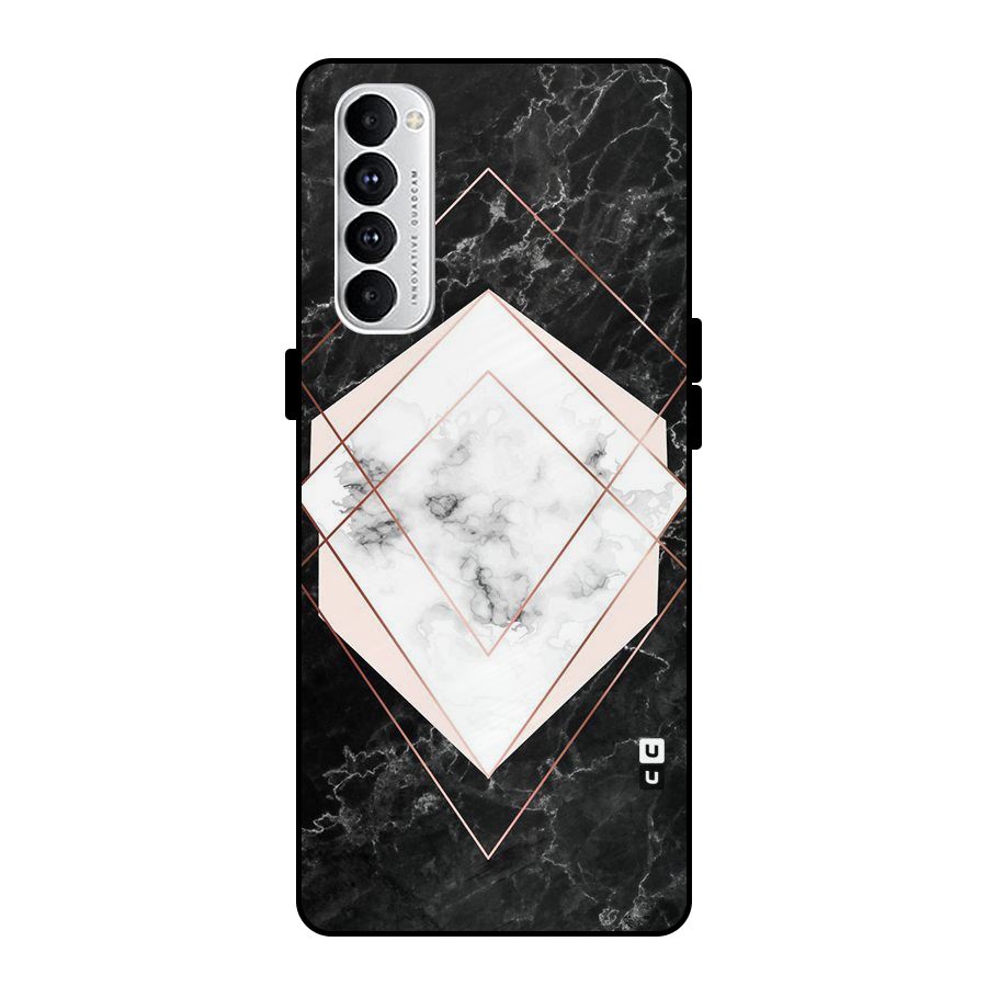 Marble Texture Print Metal Back Case for Oppo Reno4 Pro