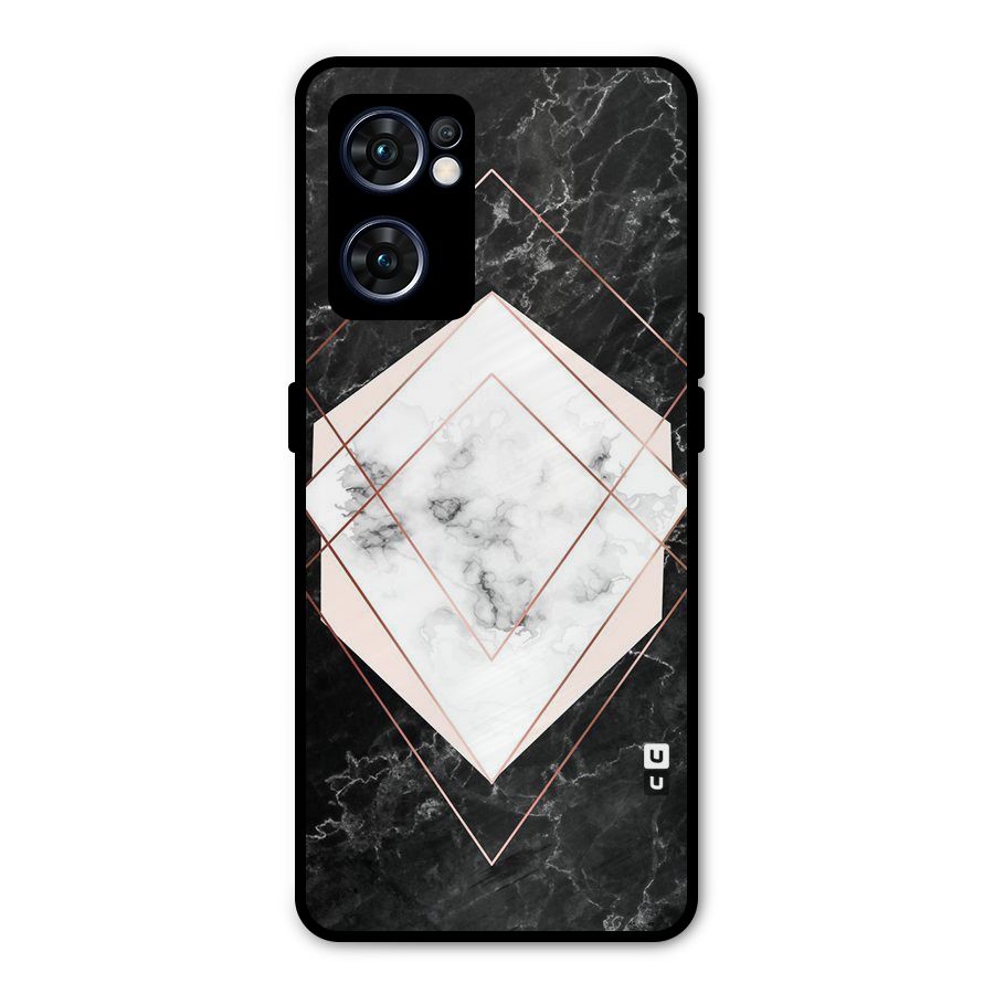 Marble Texture Print Metal Back Case for Oppo Reno7 5G