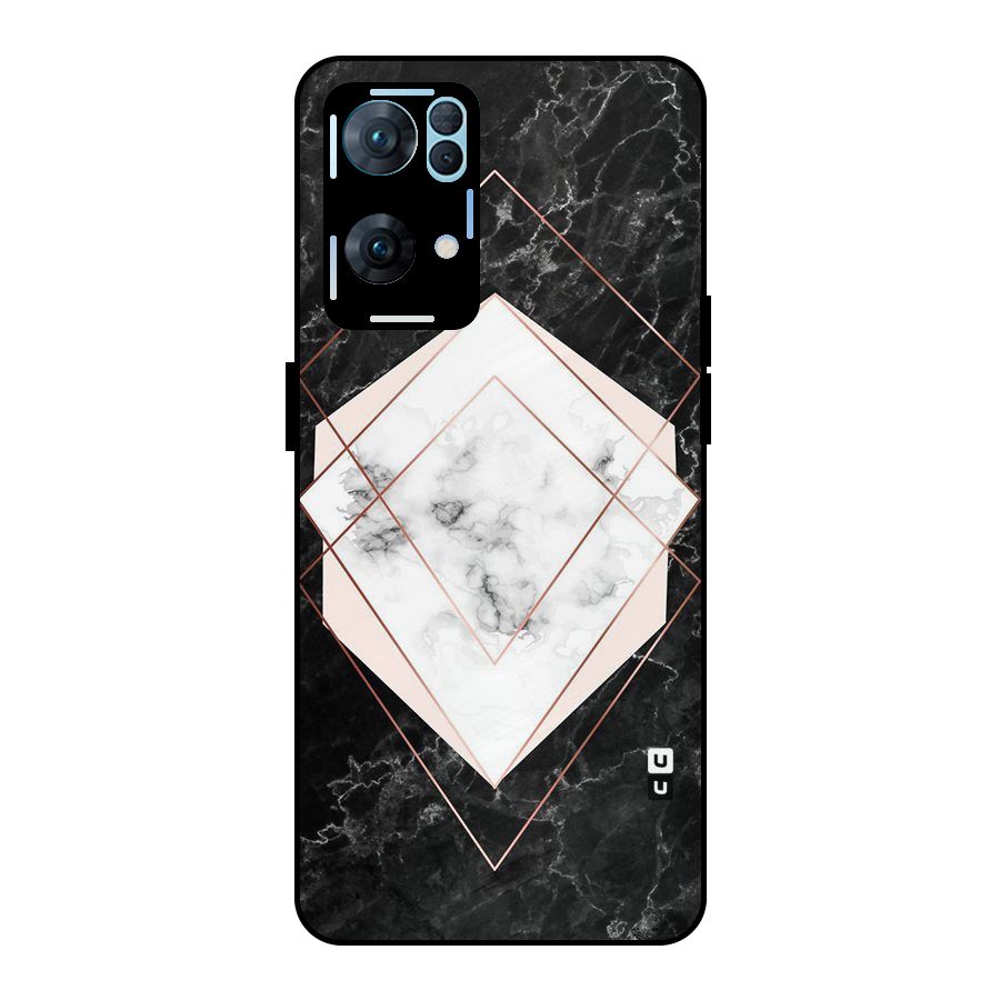 Marble Texture Print Metal Back Case for Oppo Reno7 Pro 5G