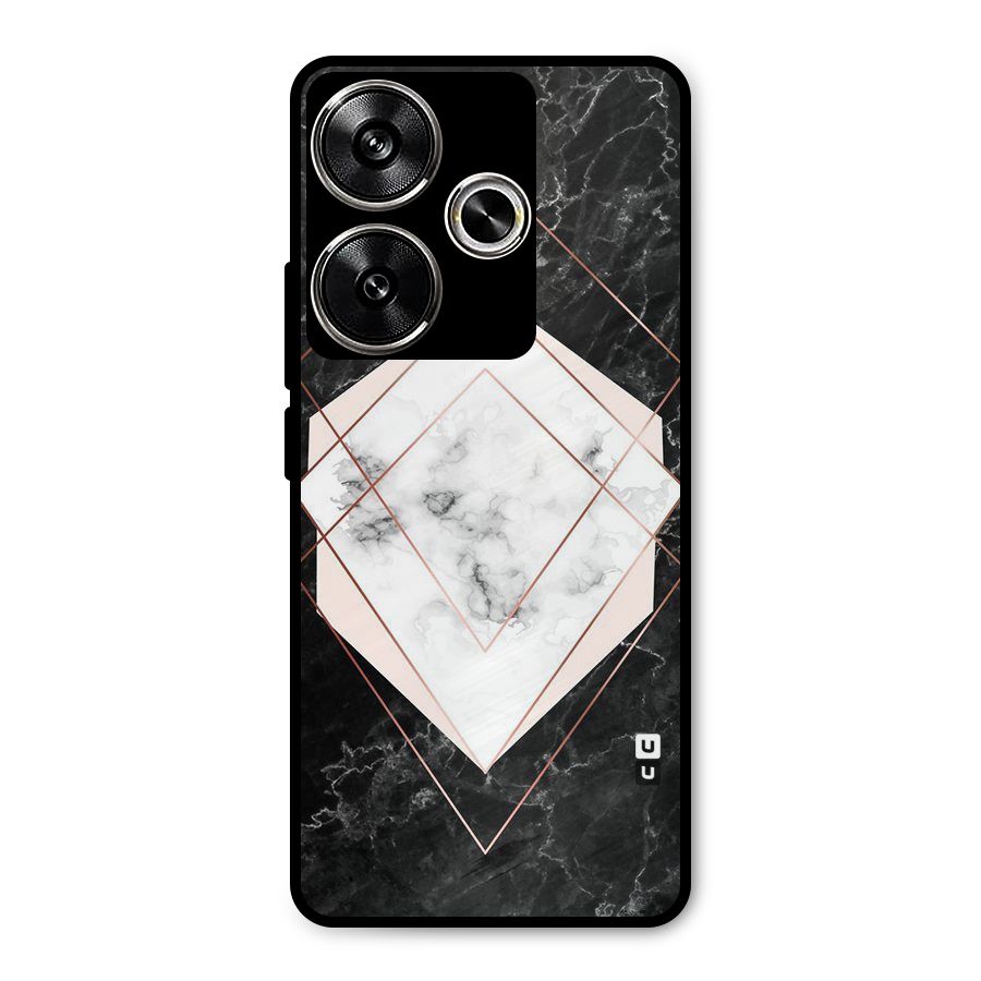 Marble Texture Print Metal Back Case for Poco F6