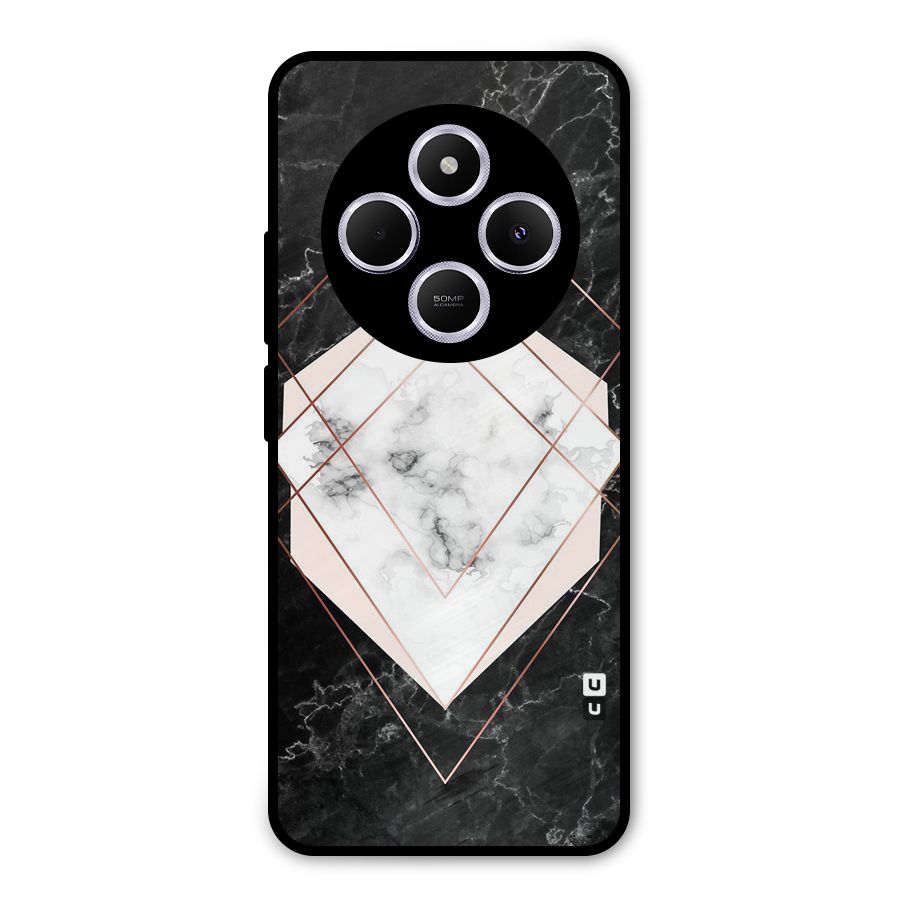 Marble Texture Print Metal Back Case for Poco M7