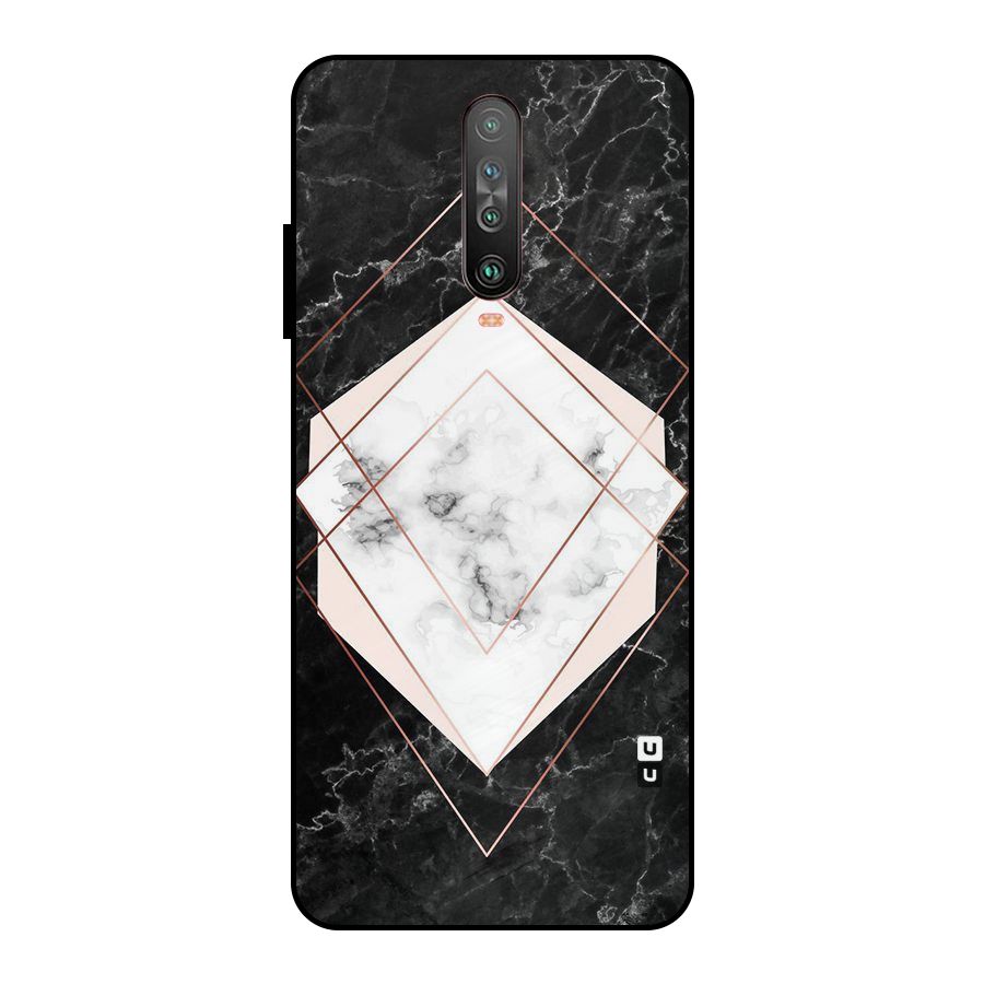 Marble Texture Print Metal Back Case for Poco X2