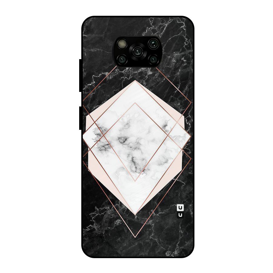Marble Texture Print Metal Back Case for Poco X3