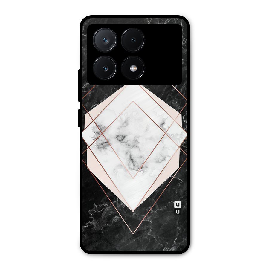 Marble Texture Print Metal Back Case for Poco X6 Pro