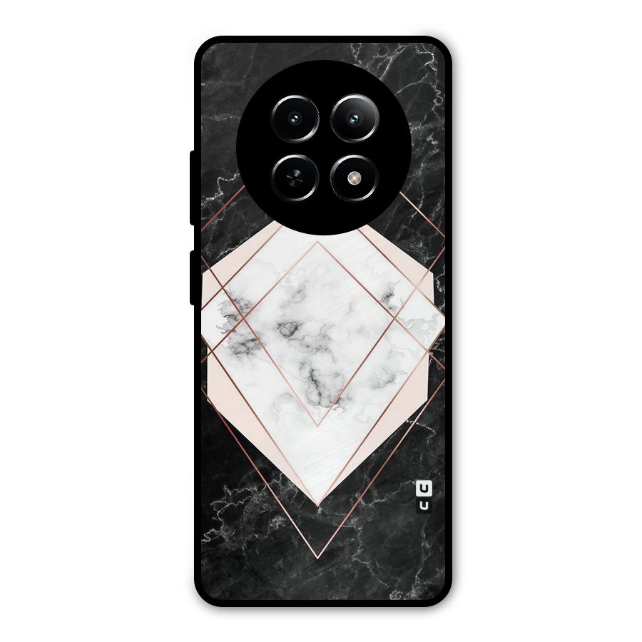 Marble Texture Print Metal Back Case for Realme 12x 5G