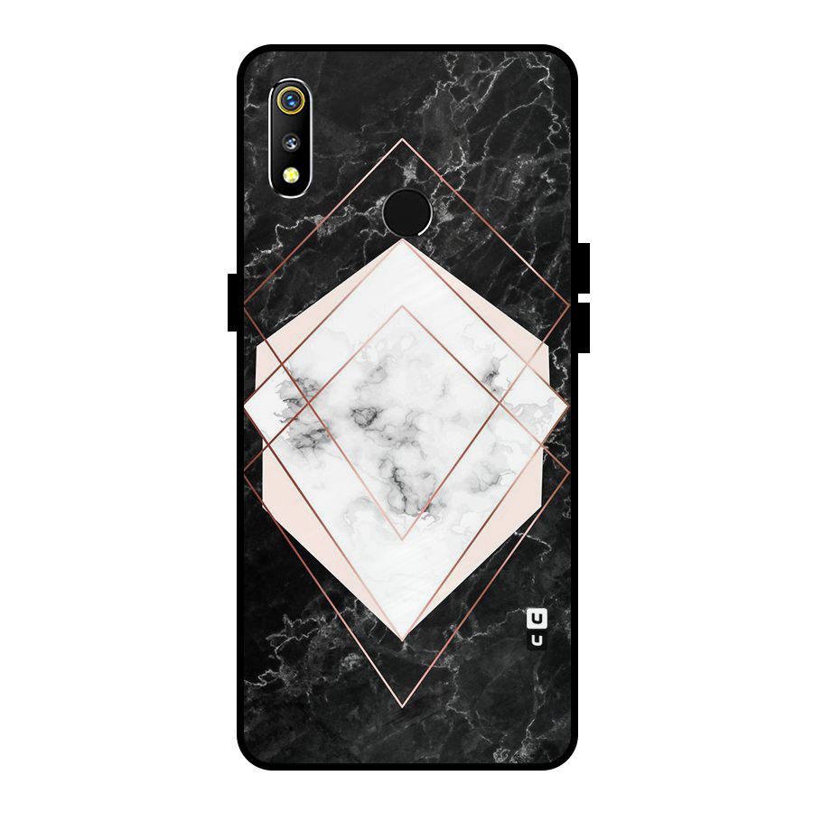 Marble Texture Print Metal Back Case for Realme 3