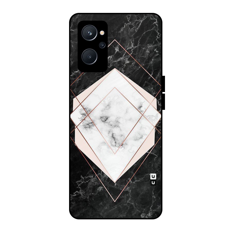 Marble Texture Print Metal Back Case for Realme 9i 5G