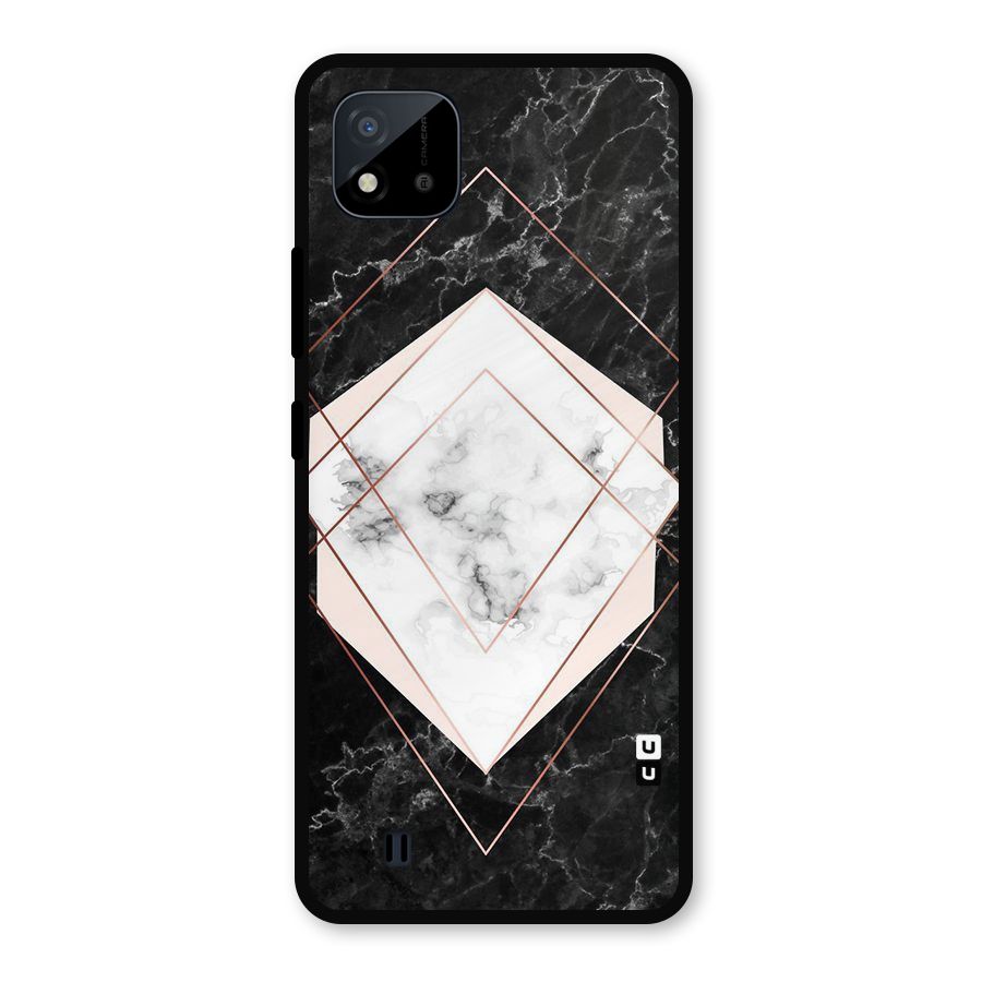 Marble Texture Print Metal Back Case for Realme C11 2021