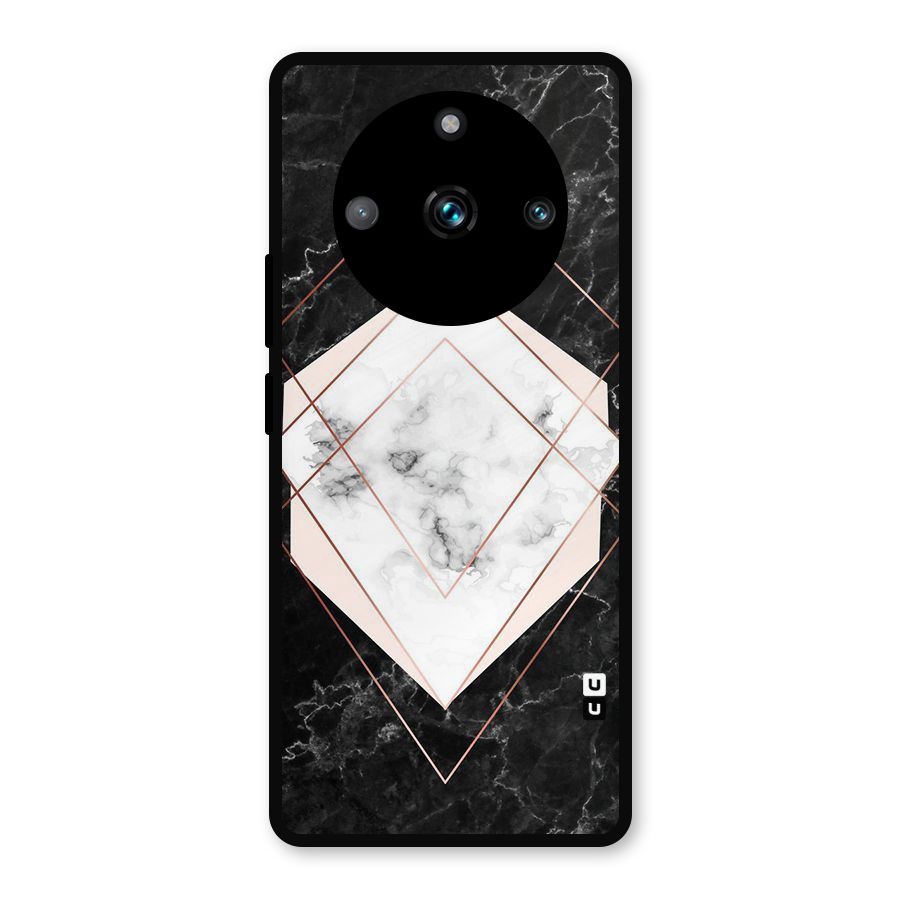 Marble Texture Print Metal Back Case for Realme Narzo 60 Pro