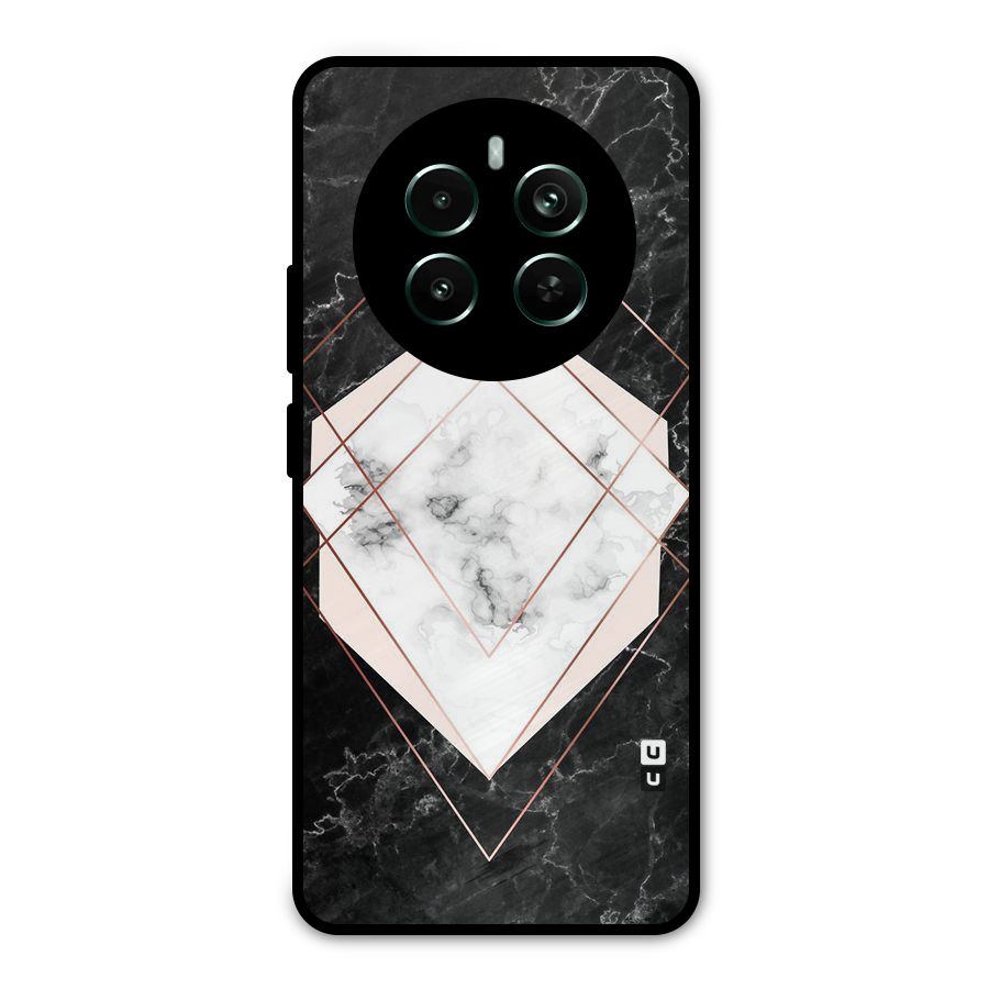 Marble Texture Print Metal Back Case for Realme Narzo 70 Pro